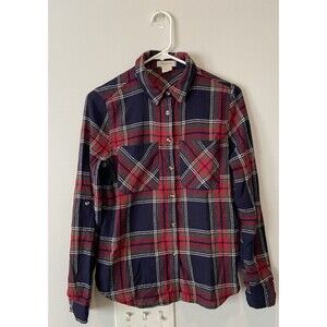 Passport Kid’s Button Up Shirt Flannel Plaid Multi-Colored Casual Size M